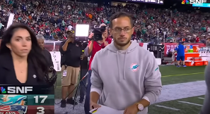 McDaniel starts his run from the NBC reporter.
Credit: House of Highlights