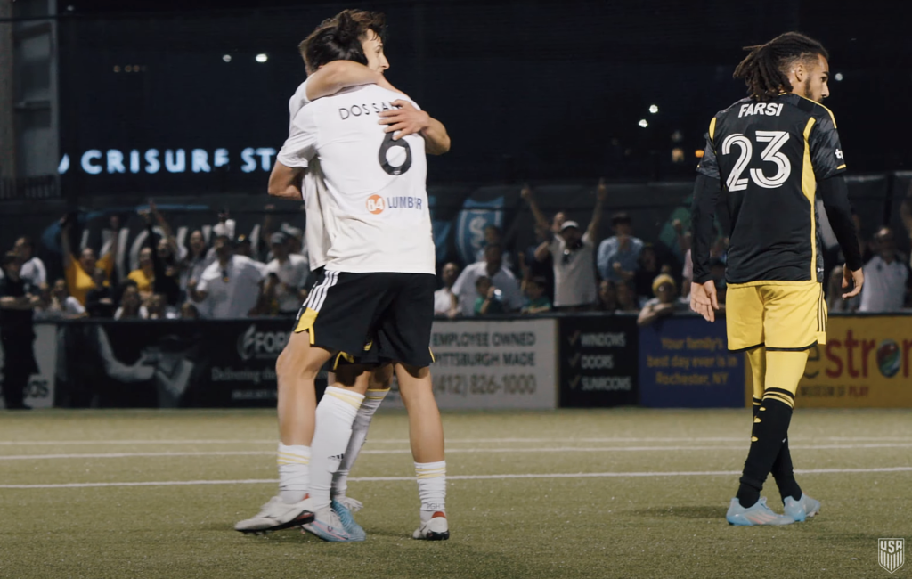 The Pittsburgh Riverhounds beat the season's MLS Champion Columbus Crew.